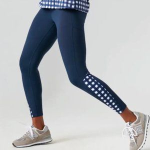 Tuckernuck Sport Navy and Trellis High Rise Compression Legging